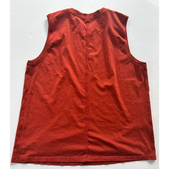 Lululemon All Yours Boyfriend Tank Magma Red Size 18 Cotton Muscle Tank Loose - Picture 2 of 5
